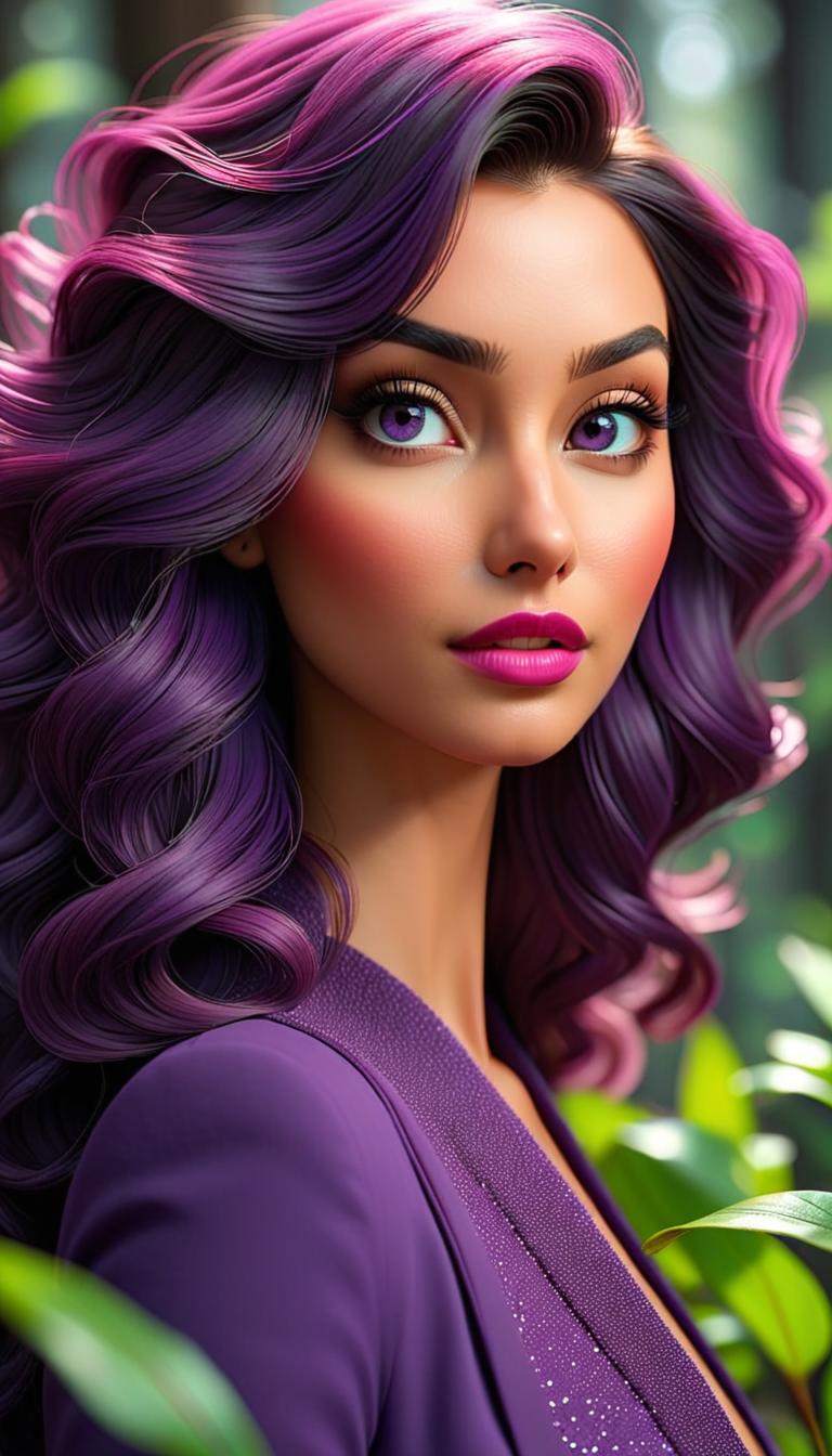  Professional 3D model of A purple nature . Rendered with Octane, the model is highly detailed,dramatic lighting. hyperrealistic, full body, detailed clothing, highly detailed, cinematic lighting, stunningly beautiful, intricate, sharp focus, f/1. 8, 85mm, (centered image composition), (professionally color graded), ((bright soft diffused light)), volumetric fog, trending on instagram, trending on tumblr, HDR 4K, 8K