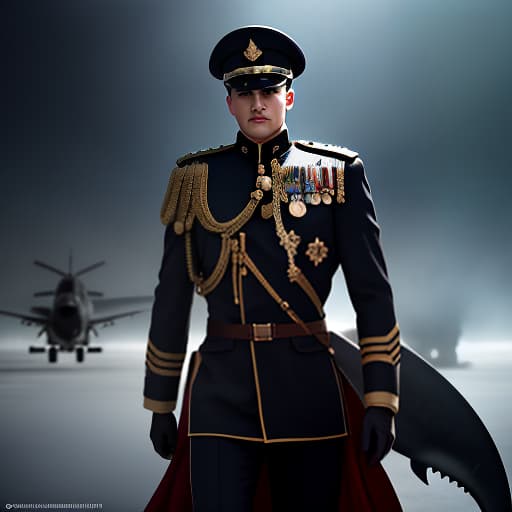  A shark in Russian military uniform with captain epaulets salutes. hyperrealistic, full body, detailed clothing, highly detailed, cinematic lighting, stunningly beautiful, intricate, sharp focus, f/1. 8, 85mm, (centered image composition), (professionally color graded), ((bright soft diffused light)), volumetric fog, trending on instagram, trending on tumblr, HDR 4K, 8K