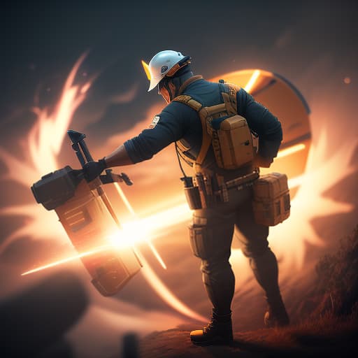  Round logo with an image of a worker and tools. hyperrealistic, full body, detailed clothing, highly detailed, cinematic lighting, stunningly beautiful, intricate, sharp focus, f/1. 8, 85mm, (centered image composition), (professionally color graded), ((bright soft diffused light)), volumetric fog, trending on instagram, trending on tumblr, HDR 4K, 8K