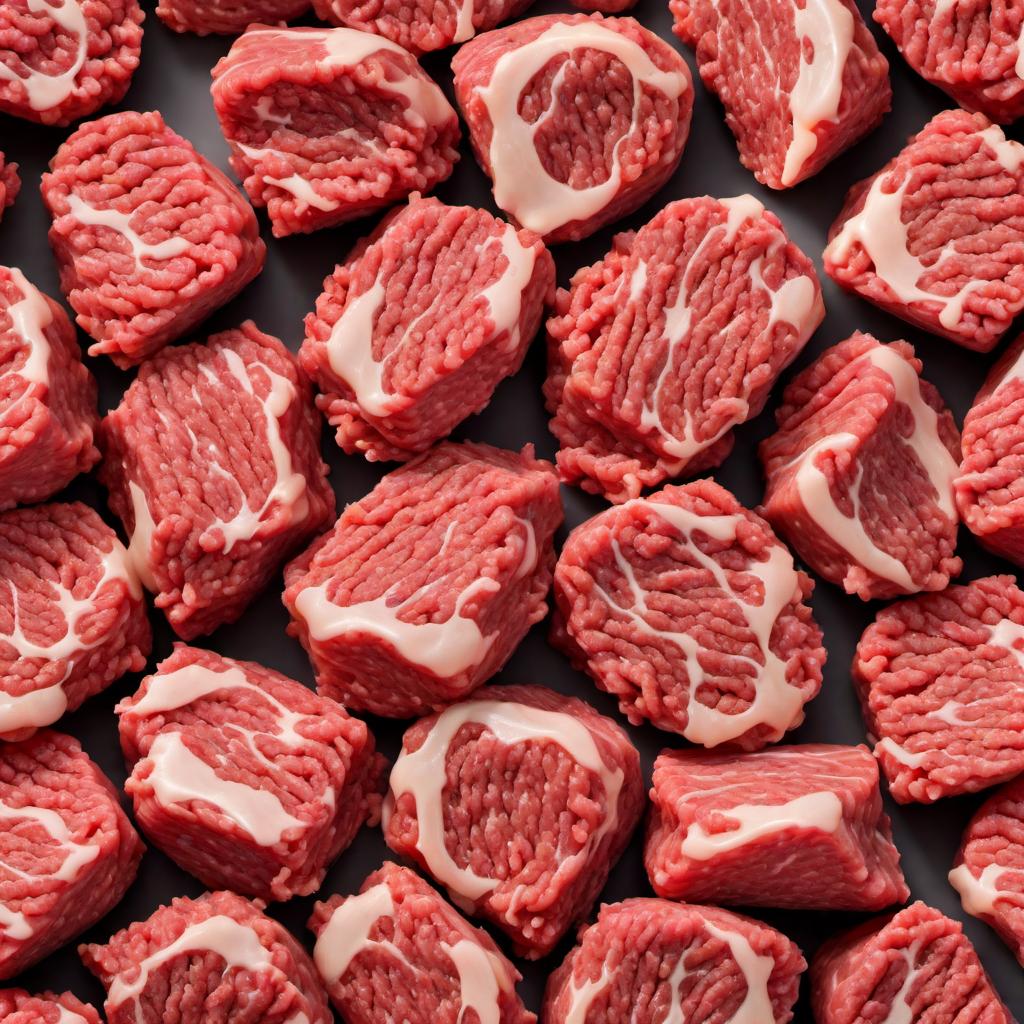  Fresh ground beef on a white background hyperrealistic, full body, detailed clothing, highly detailed, cinematic lighting, stunningly beautiful, intricate, sharp focus, f/1. 8, 85mm, (centered image composition), (professionally color graded), ((bright soft diffused light)), volumetric fog, trending on instagram, trending on tumblr, HDR 4K, 8K