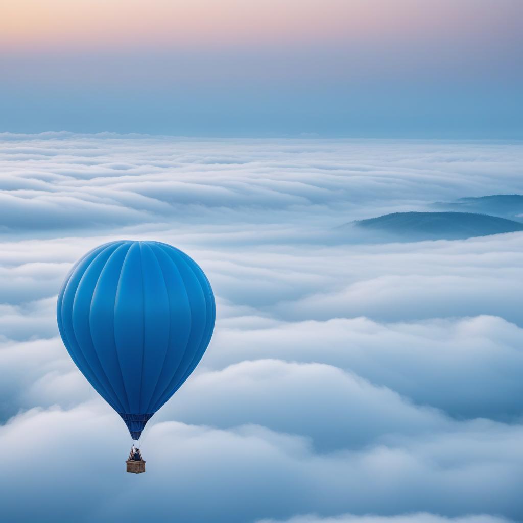  A blue balloon with white wings attached to the balloon, floating to heaven in a serene sky background. hyperrealistic, full body, detailed clothing, highly detailed, cinematic lighting, stunningly beautiful, intricate, sharp focus, f/1. 8, 85mm, (centered image composition), (professionally color graded), ((bright soft diffused light)), volumetric fog, trending on instagram, trending on tumblr, HDR 4K, 8K