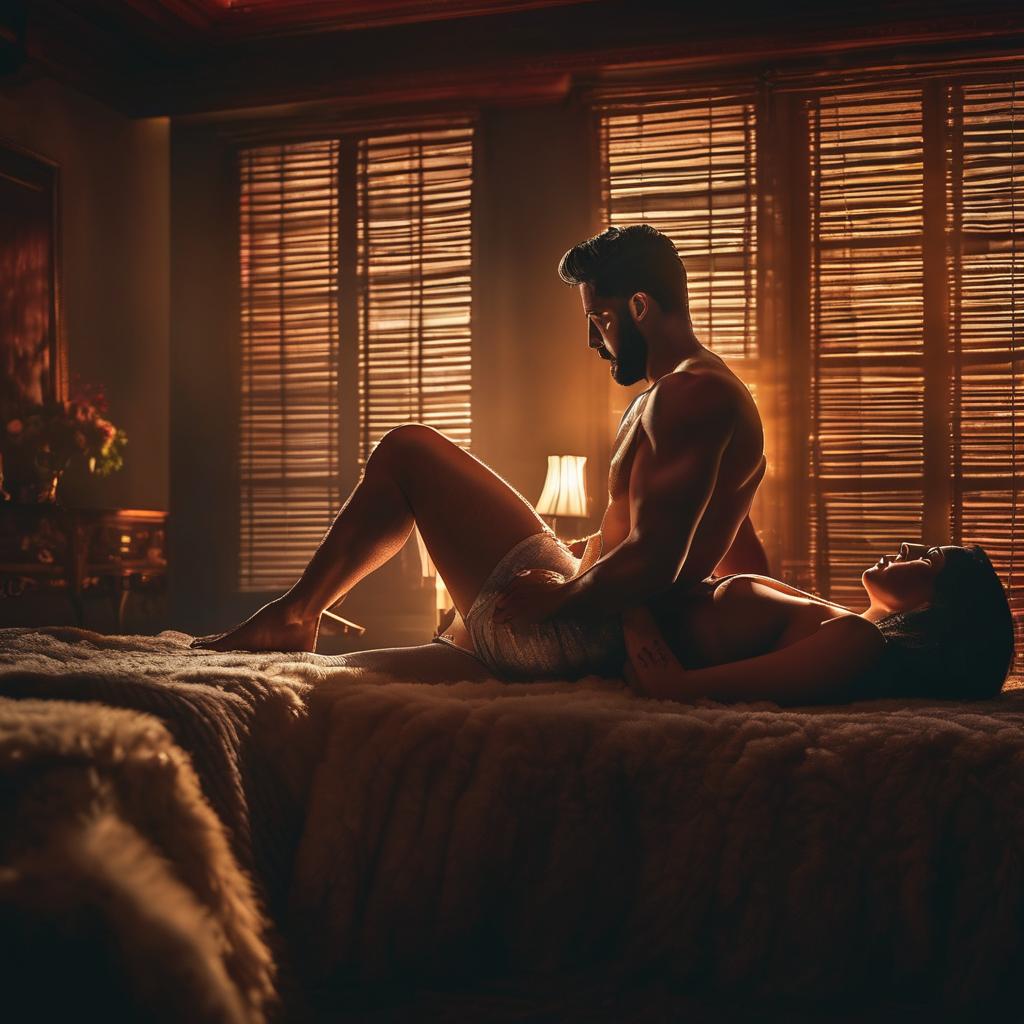  sex scene man woman hyperrealistic, full body, detailed clothing, highly detailed, cinematic lighting, stunningly beautiful, intricate, sharp focus, f/1. 8, 85mm, (centered image composition), (professionally color graded), ((bright soft diffused light)), volumetric fog, trending on instagram, trending on tumblr, HDR 4K, 8K