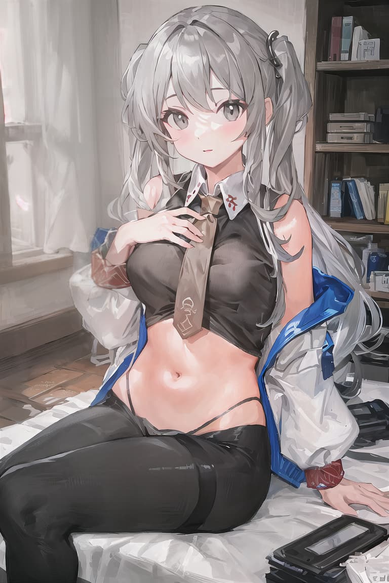  master piece , best quality,Long gray hair, from chest up