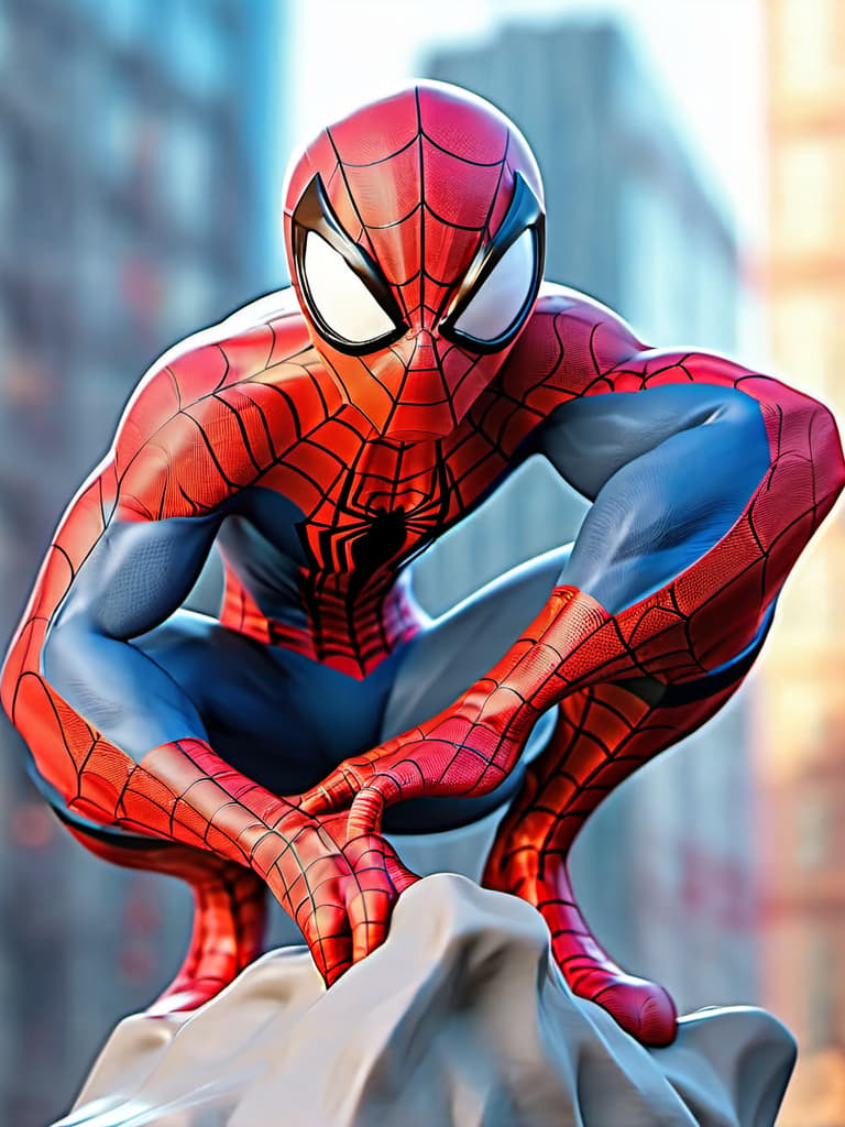  masterpiece, best quality,spiderman, city background hyperrealistic, full body, detailed clothing, highly detailed, cinematic lighting, stunningly beautiful, intricate, sharp focus, f/1. 8, 85mm, (centered image composition), (professionally color graded), ((bright soft diffused light)), volumetric fog, trending on instagram, trending on tumblr, HDR 4K, 8K