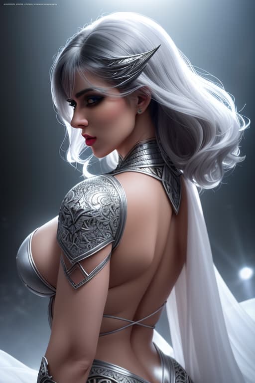  ultra realistic back portrait ((beautiful pale medieval sexiest barbarella with heavy black eyeliner)), stunning body, staring viewer, blue eyes, shaved side long wavy haircut, huge boobs, deep cleavage, hyper detail, cinematic lighting, magic neon, dark red medieval city, Canon EOS R3, nikon, f/1.4, ISO 200, 1/160s, 8K, RAW, unedited, symmetrical balance, in frame, 8K hyperrealistic, full body, detailed clothing, highly detailed, cinematic lighting, stunningly beautiful, intricate, sharp focus, f/1. 8, 85mm, (centered image composition), (professionally color graded), ((bright soft diffused light)), volumetric fog, trending on instagram, trending on tumblr, HDR 4K, 8K