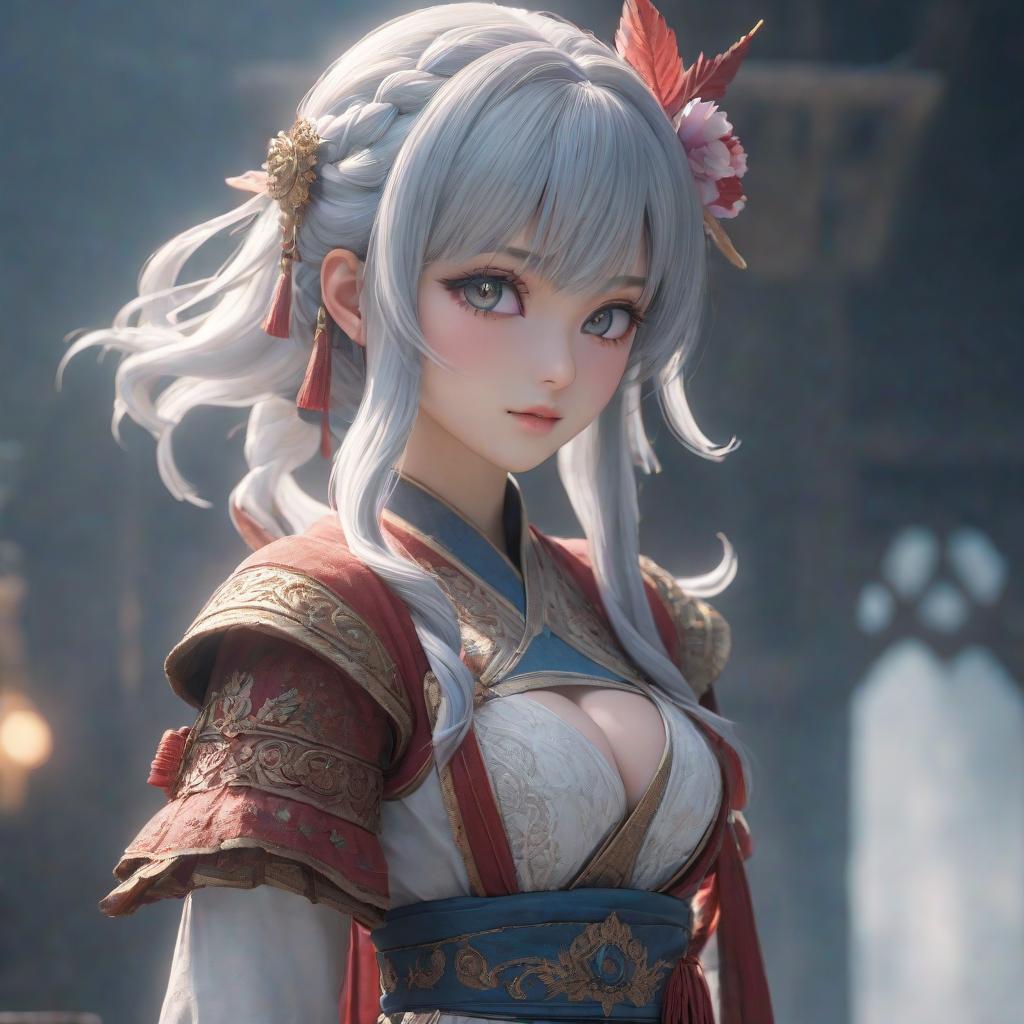  Kanna kamui hyperrealistic, full body, detailed clothing, highly detailed, cinematic lighting, stunningly beautiful, intricate, sharp focus, f/1. 8, 85mm, (centered image composition), (professionally color graded), ((bright soft diffused light)), volumetric fog, trending on instagram, trending on tumblr, HDR 4K, 8K