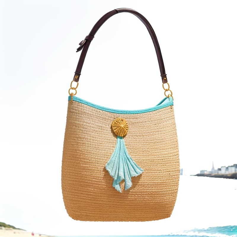  Masterpiece, best quality, a group of elegant European and American women in flowing summer dresses stroll along Sandy Beach. Their vibrant woven bags add a touch of bohemian charm to their ensemble. The setting is picturesque coastal setting, clear turquoise watts and golden sunlight reflected on the waves. The mood is carefree and relaxed, evoking the Bliss feeling of the holiday. Style is captured with candid photographic style, and this is a photo taken by an advanced DSLR camera that captures every intricate detail and vivid colors that enhance the overall visual appeal.