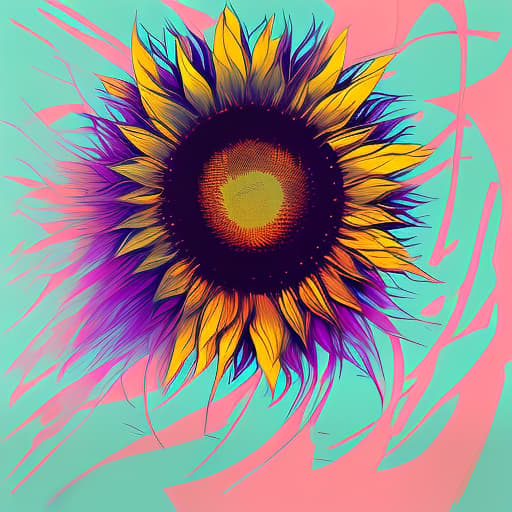 nvinkpunk Sunflower in painting swirling circles