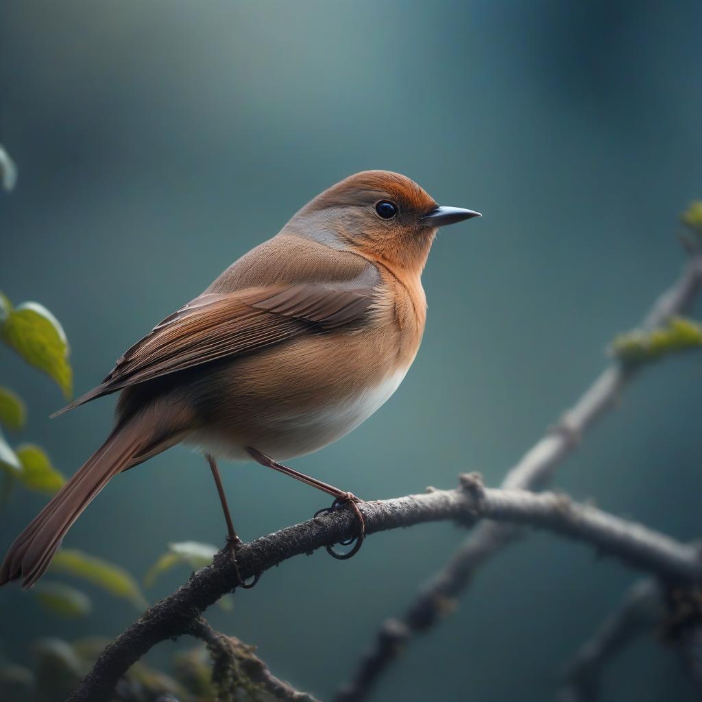  A masterpiece. Bird. Nightingale. Background: surrealistically abstract. hyperrealistic, full body, detailed clothing, highly detailed, cinematic lighting, stunningly beautiful, intricate, sharp focus, f/1. 8, 85mm, (centered image composition), (professionally color graded), ((bright soft diffused light)), volumetric fog, trending on instagram, trending on tumblr, HDR 4K, 8K