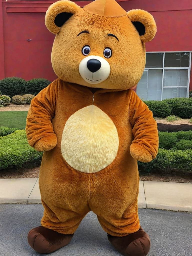  A guy locked inside a bear mascot costume