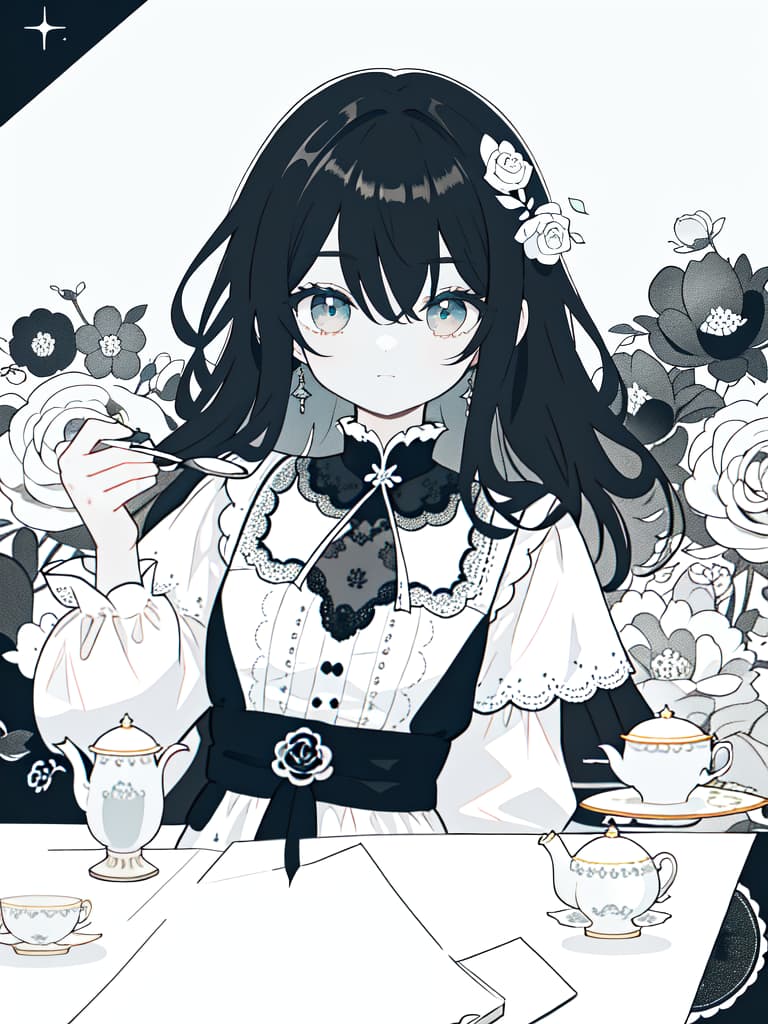  Emo, I, tea cup, teapot, masterpiece, best quality,8k,ultra detailed,high resolution,an extremely delicate and beautiful,hyper detail