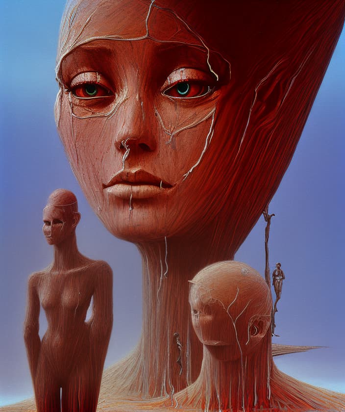 portrait+ style mannequins Beksiński eye pain fear emotions death time cry hourglass