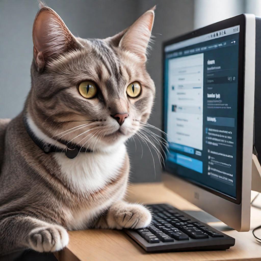  A lighthearted meme featuring a cat with a comically perplexed look at a computer screen, captioned with a funny take on feline fame in the world of social media. The text reads: 'When you find out that your human has an entire Instagram dedicated to your naps'. hyperrealistic, full body, detailed clothing, highly detailed, cinematic lighting, stunningly beautiful, intricate, sharp focus, f/1. 8, 85mm, (centered image composition), (professionally color graded), ((bright soft diffused light)), volumetric fog, trending on instagram, trending on tumblr, HDR 4K, 8K