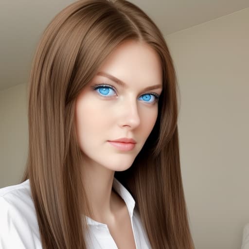  Tall woman with blue eyes, light brown hair