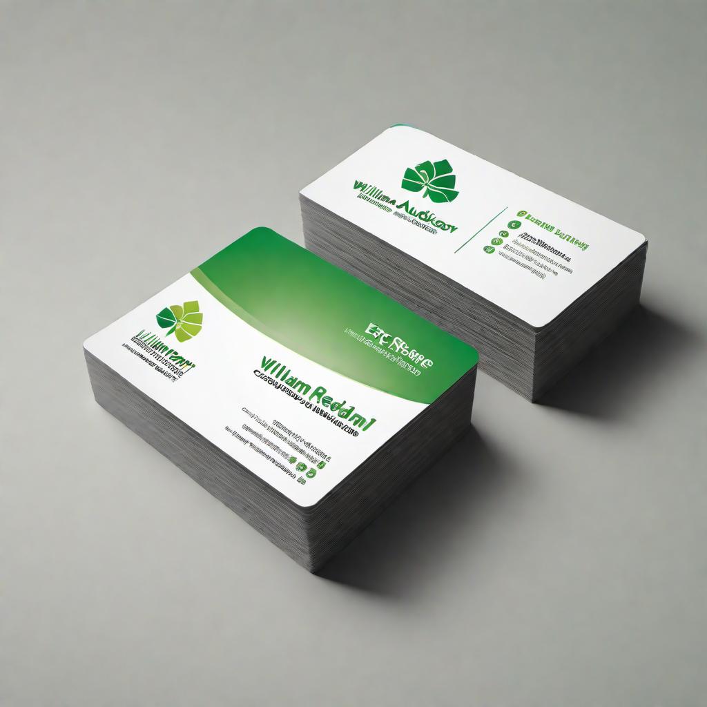  Design a business card for William Redman, an Energy Auditor at Epic Home Solutions. The card should have a lightbulb-themed logo, reflecting green energy. The information included should be: Name: William Redman Phone: 443-790-3334 Email: b.Redman@green-energy360.com Company Name: Epic Home Solutions Title: Energy Auditor Subtitle: BPI certified in helping rebuilding and lowering cost of your energy usage Additional Info: Participating contractors of Potomac Edison and BGE Exelon. The design should be modern and professional, highlighting the green and energy-efficient theme. hyperrealistic, full body, detailed clothing, highly detailed, cinematic lighting, stunningly beautiful, intricate, sharp focus, f/1. 8, 85mm, (centered image composition), (professionally color graded), ((bright soft diffused light)), volumetric fog, trending on instagram, trending on tumblr, HDR 4K, 8K