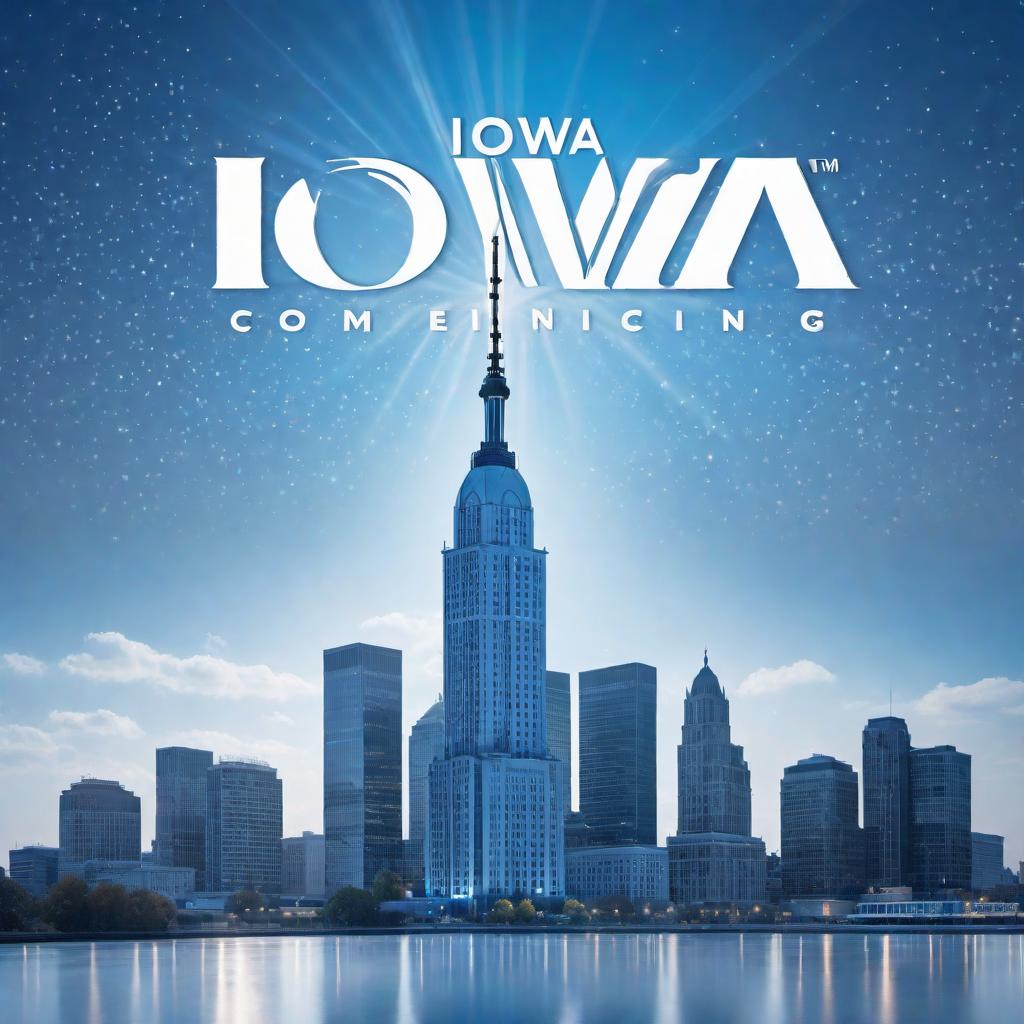  A clean and professional logo for 'Iowa Commercial Cleaning' with a blue and white color scheme. Elements include a mop or broom, bubbles or sparkles, and a building or skyline to signify commercial properties. The company name is in a clean, modern font. hyperrealistic, full body, detailed clothing, highly detailed, cinematic lighting, stunningly beautiful, intricate, sharp focus, f/1. 8, 85mm, (centered image composition), (professionally color graded), ((bright soft diffused light)), volumetric fog, trending on instagram, trending on tumblr, HDR 4K, 8K