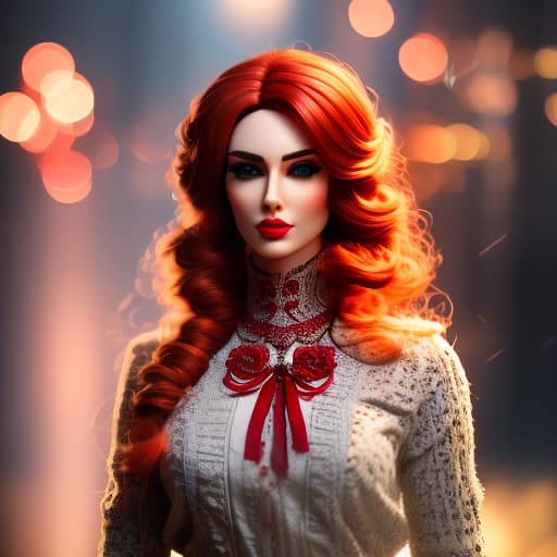  Doll with a red knob in her mouth. hyperrealistic, full body, detailed clothing, highly detailed, cinematic lighting, stunningly beautiful, intricate, sharp focus, f/1. 8, 85mm, (centered image composition), (professionally color graded), ((bright soft diffused light)), volumetric fog, trending on instagram, trending on tumblr, HDR 4K, 8K