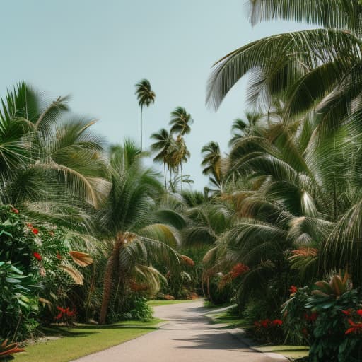 analog style Tropical Paradise hyperrealistic, full body, detailed clothing, highly detailed, cinematic lighting, stunningly beautiful, intricate, sharp focus, f/1. 8, 85mm, (centered image composition), (professionally color graded), ((bright soft diffused light)), volumetric fog, trending on instagram, trending on tumblr, HDR 4K, 8K