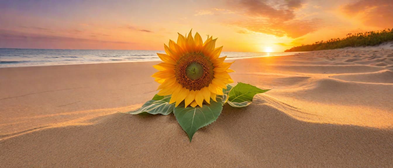  Macro Photography, Sunflower on sand beach in close up with the sunset sky,, close up, macro 100mm, macro photography