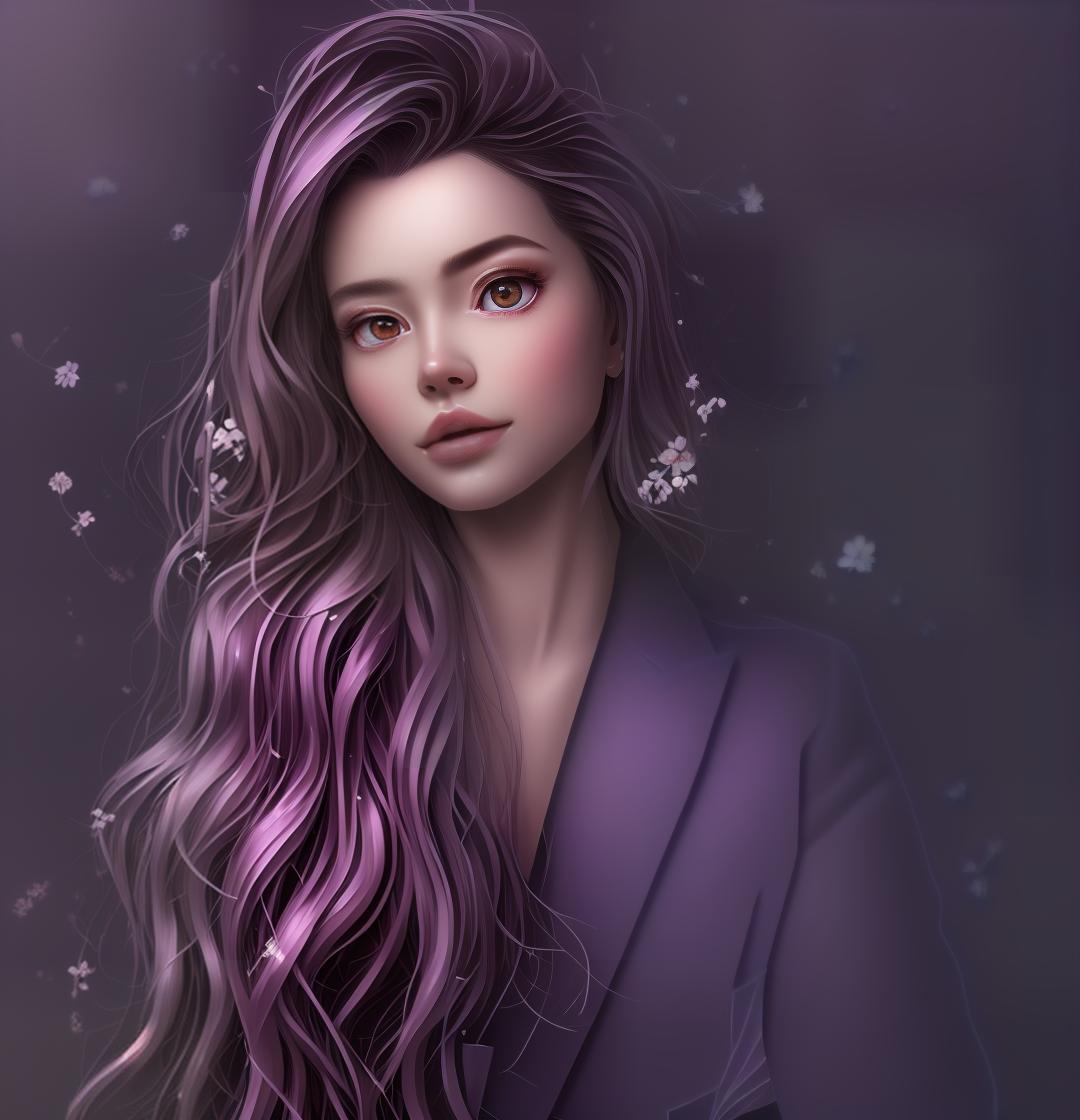 mdjrny-v4 style Create a charming anime depiction of a Japanese with the clic anime art style. She has big, expressive, sparkling blue eyes and long, flowing black hair with a hint of purple sheen. Her hair is adorned with a delicate cherry blossom hairpin. She is wearing a colorful, traditional kimono with intricate floral patterns in shades of pink and purple, tied with an ornate obi. The scene is set against a backdrop of vint cherry blossoms in full bloom, with petals gently falling around her. The soft sunlight filters through the nches, casting a gentle and warm glow on her porcelain skin. She stands in a pose, one hand delicately holding a paper fan, and her features reflect a sense of innocence and curiosity. The background in