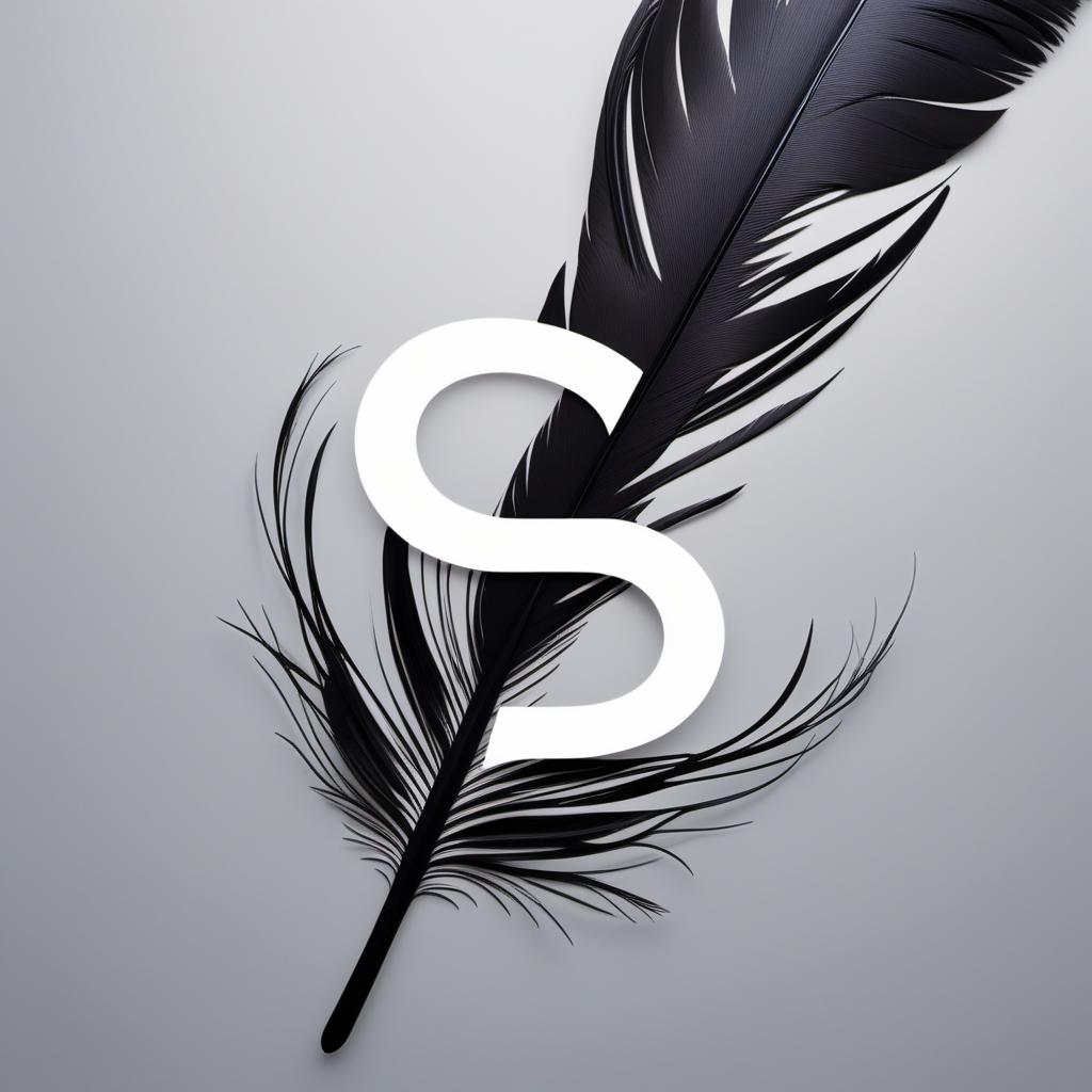  Generate a logo picture of a curved feather and surrounding the feather with big bold black lettering of light feathers, auto paint, and body. hyperrealistic, full body, detailed clothing, highly detailed, cinematic lighting, stunningly beautiful, intricate, sharp focus, f/1. 8, 85mm, (centered image composition), (professionally color graded), ((bright soft diffused light)), volumetric fog, trending on instagram, trending on tumblr, HDR 4K, 8K