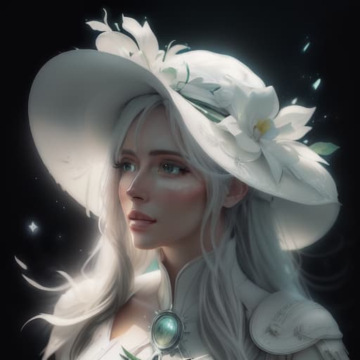  beautiful face, woman ,white color, long hair ,stars back ground ,white hat,,multi panel compositions, green dress, guido van helten, concept art ar 31:64 stylize 750 v 6 hyperrealistic, full body, detailed clothing, highly detailed, cinematic lighting, stunningly beautiful, intricate, sharp focus, f/1. 8, 85mm, (centered image composition), (professionally color graded), ((bright soft diffused light)), volumetric fog, trending on instagram, trending on tumblr, HDR 4K, 8K