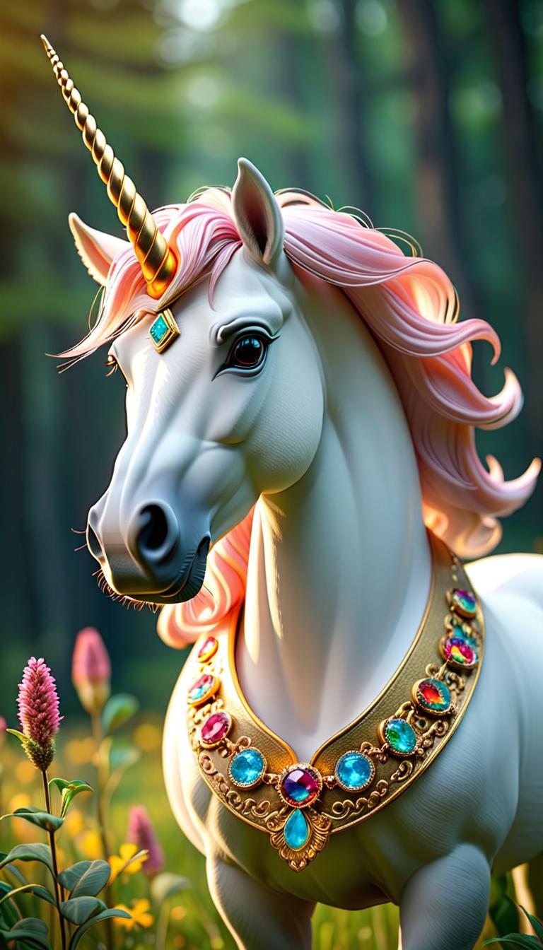  Professional 3D model of A beautiful unicorn . Rendered with Octane, the model is highly detailed,dramatic lighting. hyperrealistic, full body, detailed clothing, highly detailed, cinematic lighting, stunningly beautiful, intricate, sharp focus, f/1. 8, 85mm, (centered image composition), (professionally color graded), ((bright soft diffused light)), volumetric fog, trending on instagram, trending on tumblr, HDR 4K, 8K