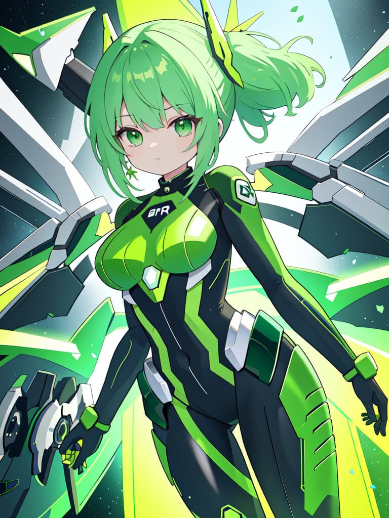  Green hair girl rider suit, masterpiece, best quality,8k,ultra detailed,high resolution,an extremely delicate and beautiful,hyper detail