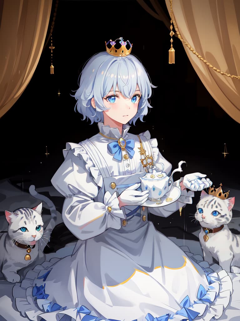  Milk Crown, boy, male, boy, rain, cats, prince, masterpiece, best quality,8k,ultra detailed,high resolution,an extremely delicate and beautiful,hyper detail