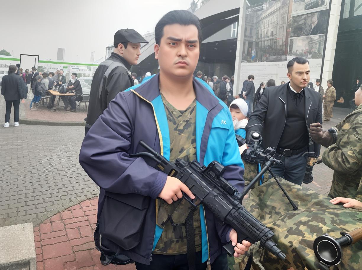  masterpiece, best quality, make this person look like a Schutzstaffel Officer from the Nazi Germany period, with a MP40 in his hands and full black SS uniform.