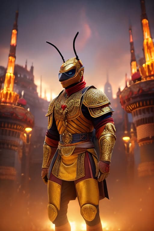  Bee head, human body, very power,fighter, yellow war rope, hyperrealistic, full body, detailed clothing, highly detailed, cinematic lighting, stunningly beautiful, intricate, sharp focus, f/1. 8, 85mm, (centered image composition), (professionally color graded), ((bright soft diffused light)), volumetric fog, trending on instagram, trending on tumblr, HDR 4K, 8K