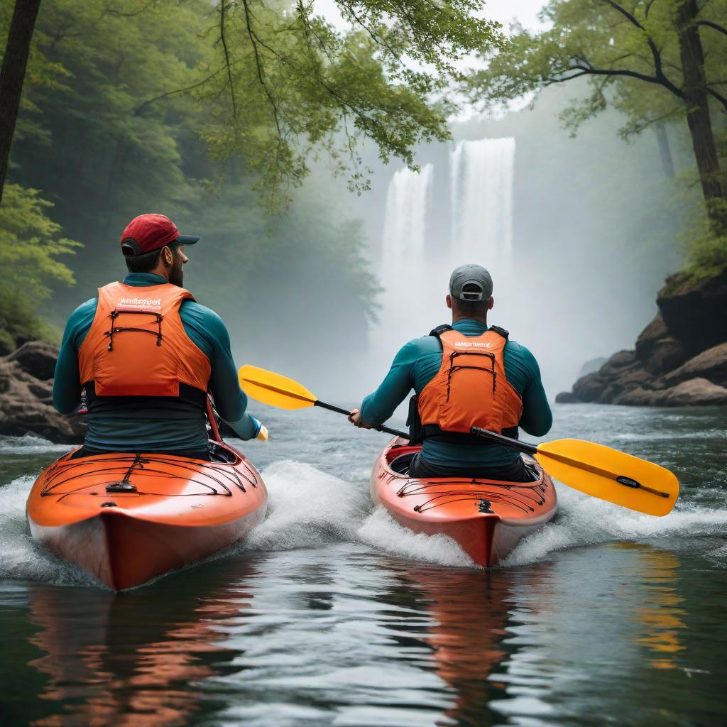  Flyer for a kayaking event this Saturday at noon. The flyer includes instructions to bring water, shoes, a towel, sunscreen, lotion, snacks, and your own drink. It also mentions bringing a life jacket if you feel more comfortable. The flyer has pictures of people kayaking in the river. The style is fun and adventurous with a nature-themed color scheme. hyperrealistic, full body, detailed clothing, highly detailed, cinematic lighting, stunningly beautiful, intricate, sharp focus, f/1. 8, 85mm, (centered image composition), (professionally color graded), ((bright soft diffused light)), volumetric fog, trending on instagram, trending on tumblr, HDR 4K, 8K