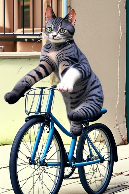  Cute cat riding a bike