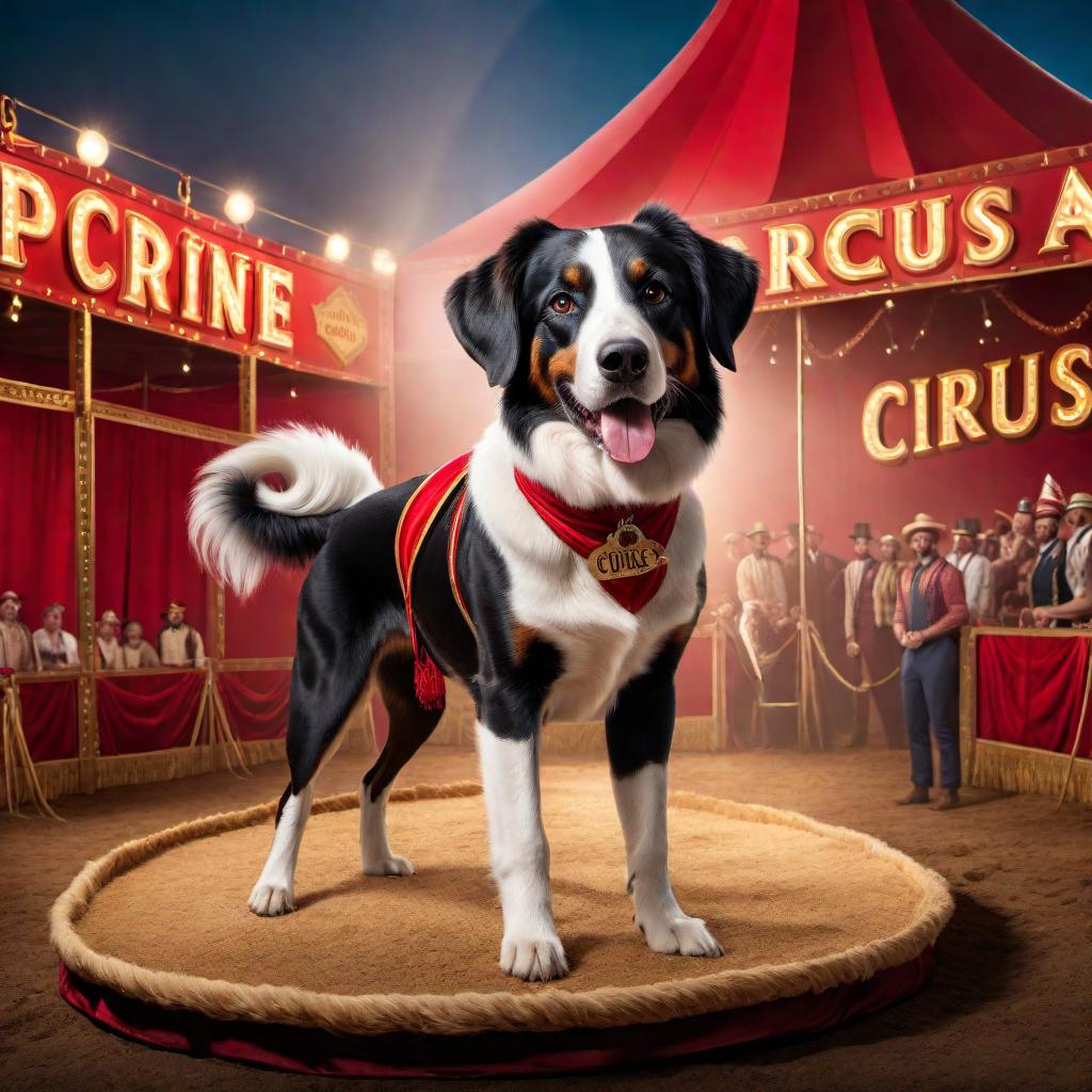  Create a logo for Canine Circus Dog Circus. The logo should be colorful and playful, incorporating elements like dogs, circus tents, and fun circus props. Use bold and playful fonts to make it eye-catching and appealing for a family-friendly audience. hyperrealistic, full body, detailed clothing, highly detailed, cinematic lighting, stunningly beautiful, intricate, sharp focus, f/1. 8, 85mm, (centered image composition), (professionally color graded), ((bright soft diffused light)), volumetric fog, trending on instagram, trending on tumblr, HDR 4K, 8K