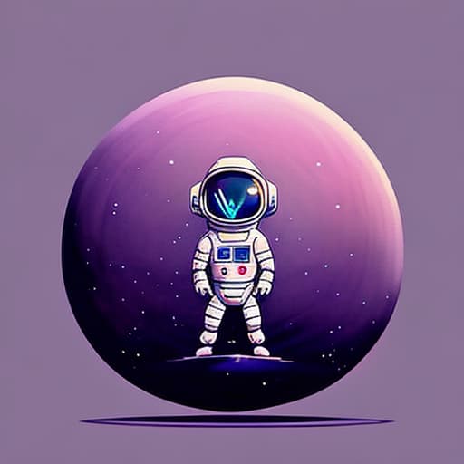  An astronaut holding a beach ball, stranded on an alien island. The ocean is purple, and there are two planets in the sky. Watercolour painting, oil painting, matte painting, cinematic, concept art, HD, colourful, synthwave, Studio Ghibli, purple, astral, nightmare, beautiful, otherworldly in PrintDesign style
