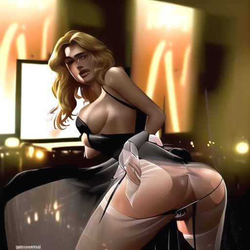  explicit porn with beautiful female Ingrid Bergman in transparent silk short dress bending over in front of male stranger in tuxedo upskirt her dress showing her perfect naked ass wearing lingerie, inside crowded dark movie theater all watching movie on big screen,ultrarealistic,soft shadey lightning,8k