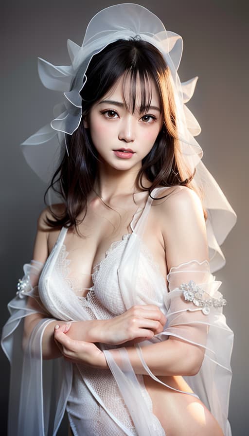  Beautiful bride, naked, bouquet, veil,, (Masterpiece, BestQuality:1.3), (ultra detailed:1.2), (hyperrealistic:1.3), (RAW photo:1.2),High detail RAW color photo, professional photograph, (Photorealistic:1.4), (realistic:1.4), ,professional lighting, (japanese), beautiful face, (realistic face)