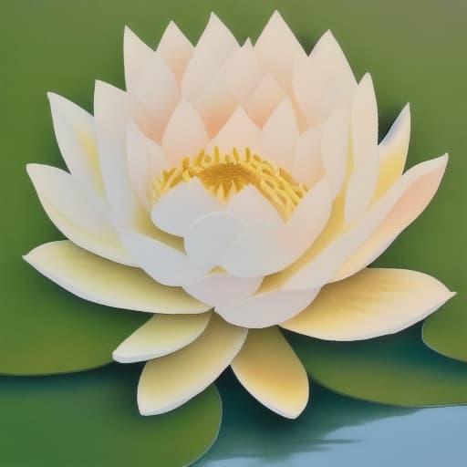  Image of 1 white lotus flower in heaven with serenity tone and holy spirituality mood create overall image in very lovely pastel palette