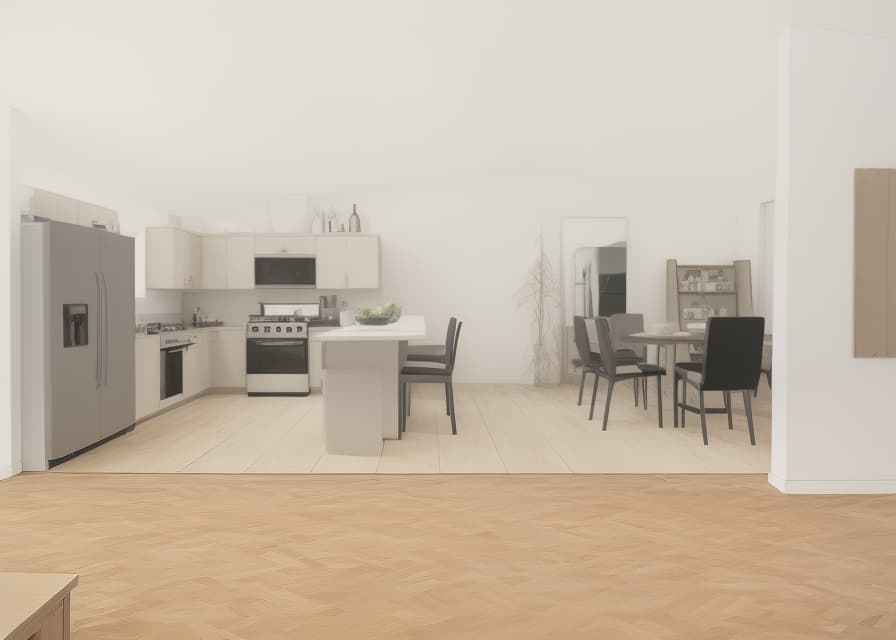  Kitchen, Cooking, recipe ideas, kitchen tools, meal prepping The room depicted in the image exhibits a minimalist and contemporary living room theme, emphasizing clean lines and neutral tones. Contemporary minimalist living room with a white sectional sofa, wooden accent chairs, geometric rug, and large leaf artwork. minimalist, contemporary, living room, white sectional sofa, wooden accent chairs, geometric rug, large leaf artwork earth colors