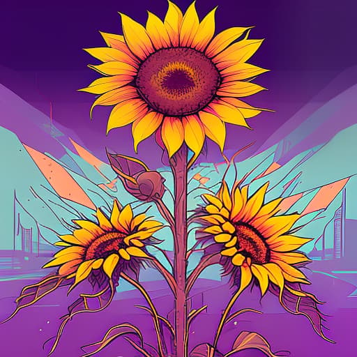 nvinkpunk whimsical nature sunflower vibrant