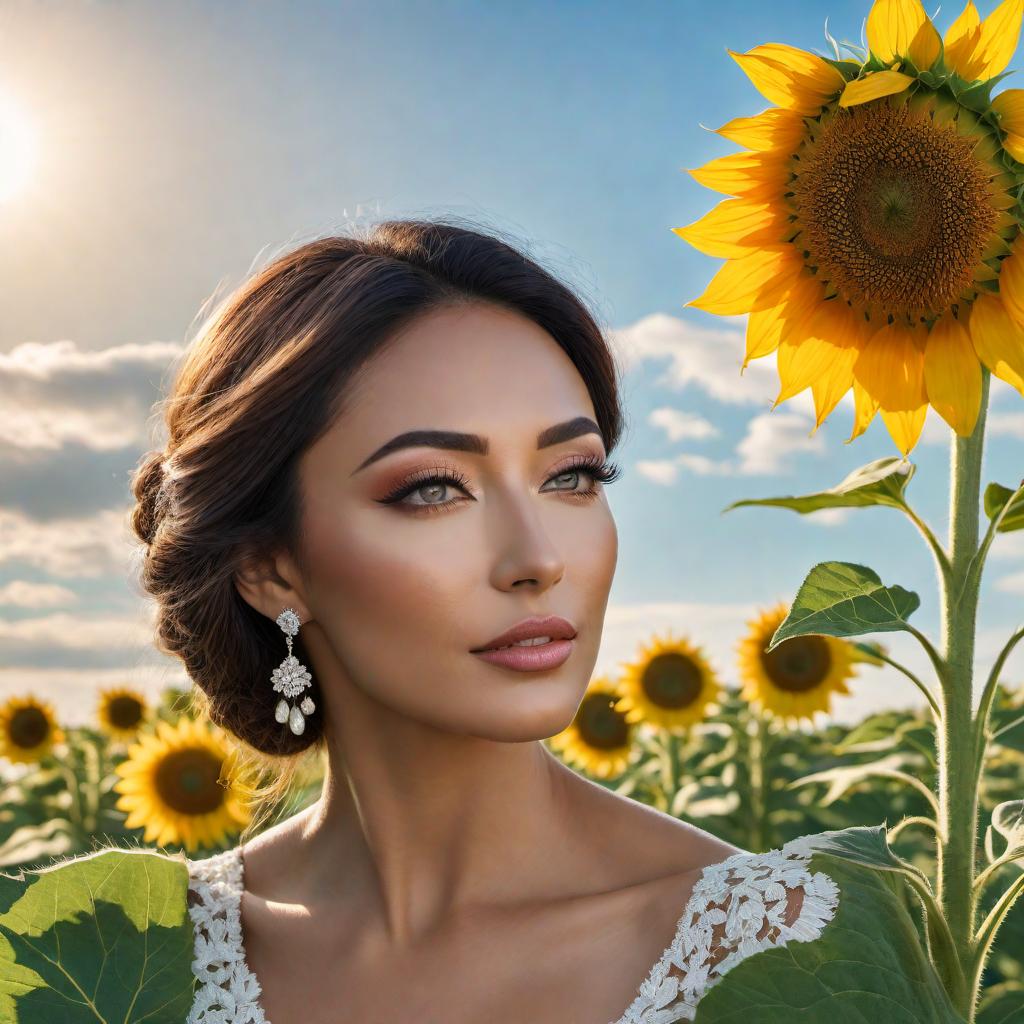  A serene field of sunflowers with a bright blue sky in the background. In the foreground, the name 'Berlinda' is elegantly written in a cursive font. The sunflowers should be vibrant and full of life, with green stems and leaves. The overall mood should be cheerful and uplifting. hyperrealistic, full body, detailed clothing, highly detailed, cinematic lighting, stunningly beautiful, intricate, sharp focus, f/1. 8, 85mm, (centered image composition), (professionally color graded), ((bright soft diffused light)), volumetric fog, trending on instagram, trending on tumblr, HDR 4K, 8K