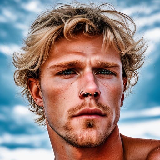 portrait+ style Russian queer IFBB nudism blonde hunk dilf dude face