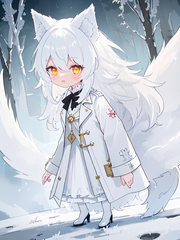  ((white fluffy werewolf only、anthropomorphic wolf only、1 man with the head of a wolf))、claw hands、from behind、looking back、(white trench coat with a red cross pattern on the back)、best quality:1.4、masterpiece:1.4、ultra detailed texture、RAW photorealistic、absurd resolution、8K illustration、💩、💩、💩、💩、💩、, masterpiece, best quality,8k,ultra detailed,high resolution,an extremely delicate and beautiful,hyper detail hyperrealistic, full body, detailed clothing, highly detailed, cinematic lighting, stunningly beautiful, intricate, sharp focus, f/1. 8, 85mm, (centered image composition), (professionally color graded), ((bright soft diffused light)), volumetric fog, trending on instagram, trending on tumblr, HDR 4K, 8K