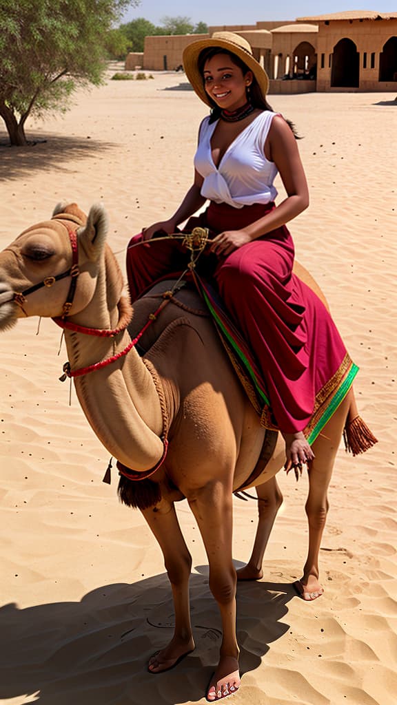  beautiful girl riding a camel