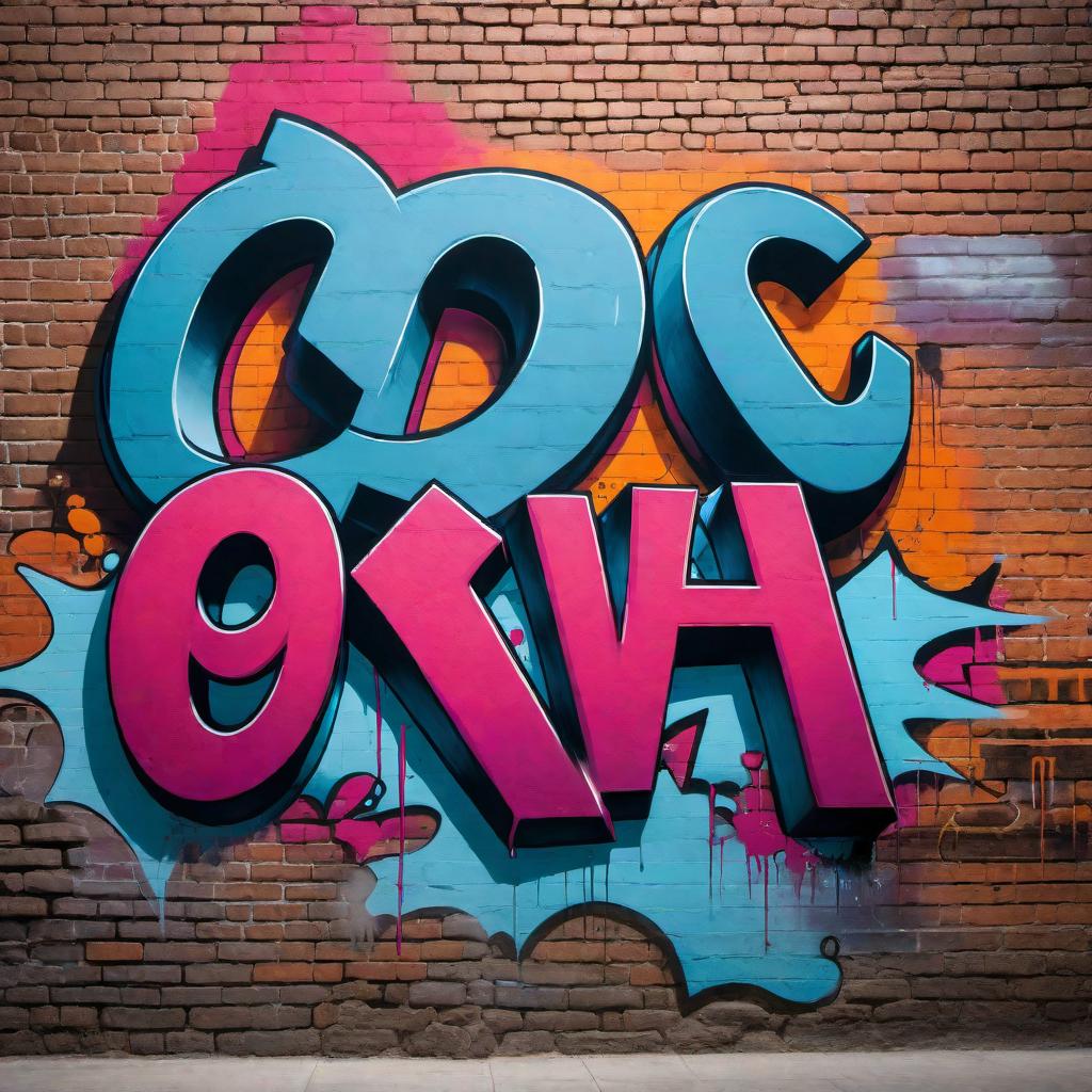  Graffiti art on a brick wall with the text '9th Valley'. The graffiti should feature vibrant colors and an urban, street-art style, integrating various abstract shapes and patterns around the text. hyperrealistic, full body, detailed clothing, highly detailed, cinematic lighting, stunningly beautiful, intricate, sharp focus, f/1. 8, 85mm, (centered image composition), (professionally color graded), ((bright soft diffused light)), volumetric fog, trending on instagram, trending on tumblr, HDR 4K, 8K