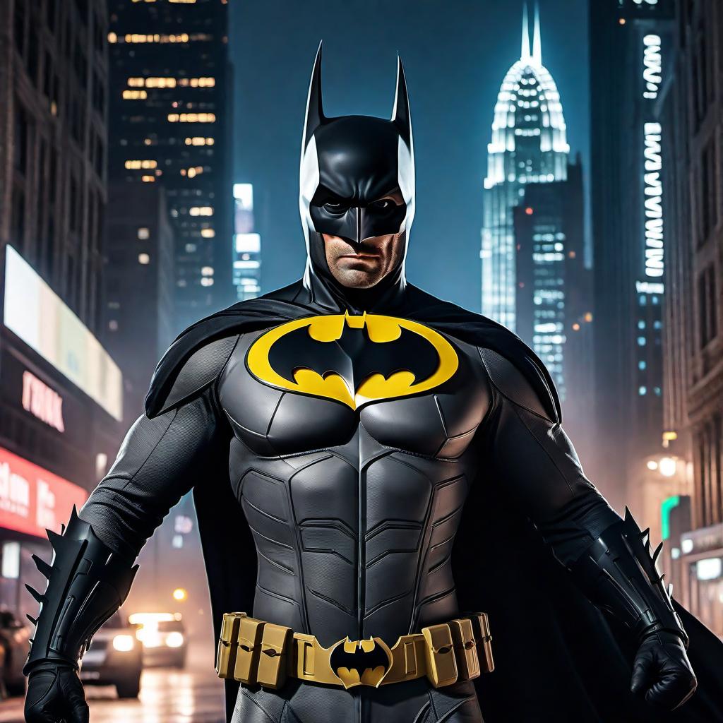  A dynamic social media post for TikTok about a Generation X Batman signal. The background should be a vibrant city skyline at night with the iconic Batman signal shining brightly in the sky. Text overlays should include: '🦇🚨 Calling all Gen X Heroes! 🚨🦇', 'Ever wondered what would happen if Batman's signal shone in the skies for Generation X? 🦇✨', 'Check out this insane twist! Join the movement and light up the night with us! 🌃 #GenerationXBatman #GothamVibes #ViralSignal #SuperHeroCall'. Add dramatic and mysterious visual effects to highlight the content. Include a section for tips to make the video go viral with points like Engaging Hook, Creative Effects, Clear Message, Use Trending Hashtags, Engage with Viewers, Catc hyperrealistic, full body, detailed clothing, highly detailed, cinematic lighting, stunningly beautiful, intricate, sharp focus, f/1. 8, 85mm, (centered image composition), (professionally color graded), ((bright soft diffused light)), volumetric fog, trending on instagram, trending on tumblr, HDR 4K, 8K