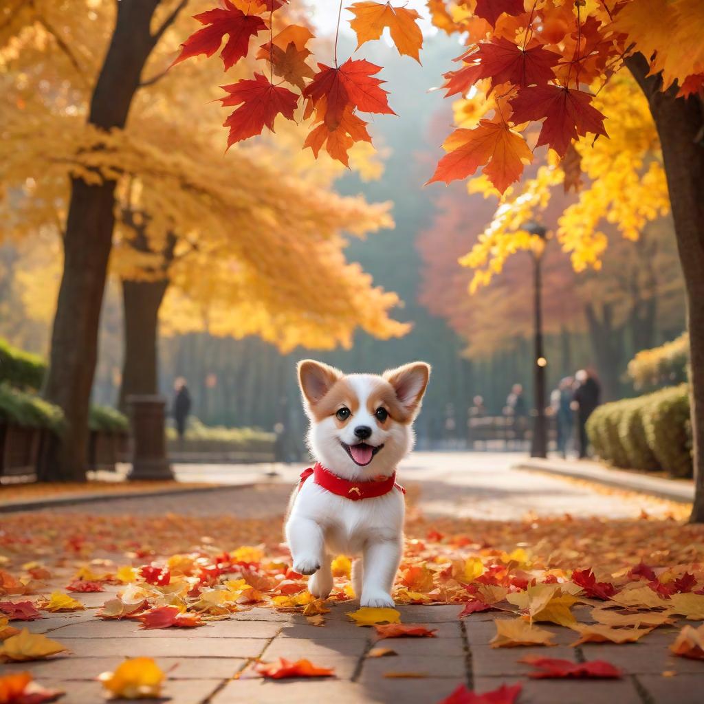  Create a viral TikTok video featuring a dancing puppy in a cute costume performing tricks in a park with vibrant autumn leaves in the background. Add upbeat music and fun transitions to make the video engaging and shareable. hyperrealistic, full body, detailed clothing, highly detailed, cinematic lighting, stunningly beautiful, intricate, sharp focus, f/1. 8, 85mm, (centered image composition), (professionally color graded), ((bright soft diffused light)), volumetric fog, trending on instagram, trending on tumblr, HDR 4K, 8K