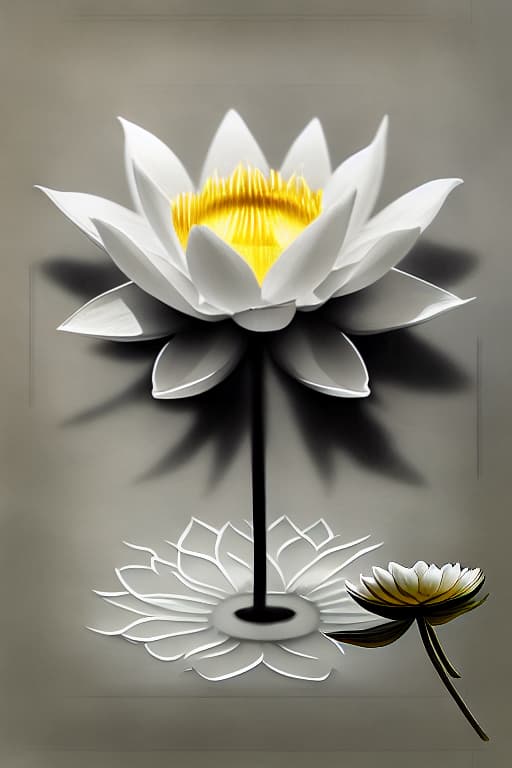  Image of 1 white transparency lotus flower in heaven with serenity tone and holy spirituality mood