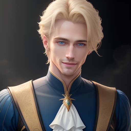  A man with big blue eyes and thin lips, blond hair, he smiles, from him radiates happiness and kindness. hyperrealistic, full body, detailed clothing, highly detailed, cinematic lighting, stunningly beautiful, intricate, sharp focus, f/1. 8, 85mm, (centered image composition), (professionally color graded), ((bright soft diffused light)), volumetric fog, trending on instagram, trending on tumblr, HDR 4K, 8K