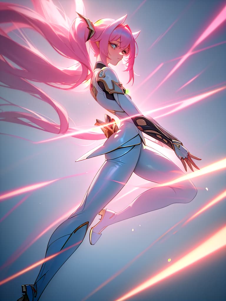  Magical , pink hair, pretty, twin tail, eyelash length, ta, fighting, human, fleeting beautiful , small s, masterpiece, best quality,8k,ultra detailed,high resolution,an extremely delicate and beautiful,hyper detail hyperrealistic, full body, detailed clothing, highly detailed, cinematic lighting, stunningly beautiful, intricate, sharp focus, f/1. 8, 85mm, (centered image composition), (professionally color graded), ((bright soft diffused light)), volumetric fog, trending on instagram, trending on tumblr, HDR 4K, 8K